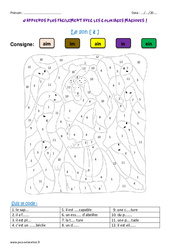 Le son in - Coloriage magique : 4ème Harmos - PDF à imprimer