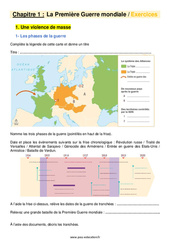 La Première Guerre mondiale - Exercices avec les corrigés : 11ème Harmos - PDF à imprimer