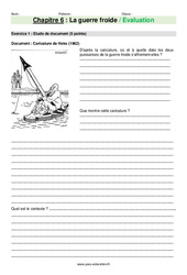 La Guerre froide - Examen Evaluation avec les corrections : 11ème Harmos - PDF à imprimer