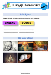 Exercice L'anniversaire - Langage - Expression orale - EMC : 1ère, 2ème Harmos - PDF à imprimer