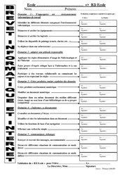 Bilan brevet b2i - Informatique : 5ème, 6ème, 7ème Harmos - PDF à imprimer