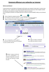 Comment effectuer une recherche sur internet - Informatique - Sciences : 5ème, 6ème, 7ème Harmos - PDF à imprimer