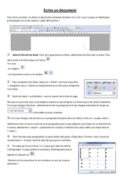 Fiche élève Ecrire un document - Informatique - Sciences : 5ème, 6ème, 7ème Harmos - PDF à imprimer