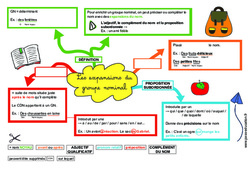 Les expansions du groupe nominal - Carte mentale à co - construire : 6ème, 7ème Harmos - PDF à imprimer