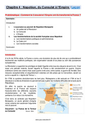 Napoléon, du Consulat à l’Empire - Cours : 10ème Harmos - PDF à imprimer