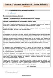 Napoléon, du Consulat à l’Empire - Exercices avec les corrigés : 10ème Harmos - PDF à imprimer