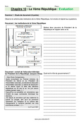 La Vème République - Examen Evaluation avec les corrections : 11ème Harmos - PDF à imprimer