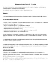 Etre un citoyen français - Fiches le vote - Cours, Leçon : 6ème, 7ème Harmos - PDF gratuit à imprimer