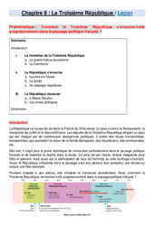 La Troisième République - Cours : 10ème Harmos - PDF à imprimer