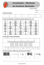 Les fractions décimales (Révisions) au - Exercices : 6ème, 7ème Harmos - PDF à imprimer