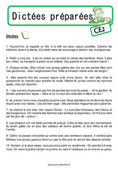 Dictée préparées / réfléchies (n°2) - Niveau  : 5ème Harmos - PDF à imprimer