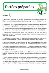 Dictée préparées / réfléchies (n°10) - Niveau  : 5ème Harmos - PDF à imprimer