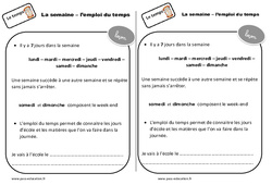 Semaine - Emploi du temps - Cours, Leçon : 4ème Harmos - PDF gratuit à imprimer