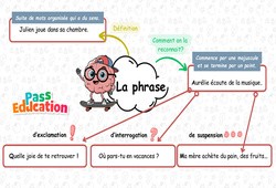 Carte mentale La phrase - Carte mentale à co - construire : 5ème Harmos - PDF à imprimer
