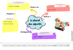 Le pluriel des adjectifs - Carte mentale à co - construire : 4ème, 5ème Harmos - PDF à imprimer