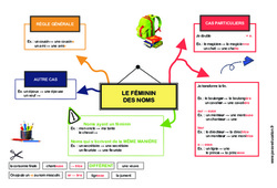 Le féminin des noms - Carte mentale à co - construire : 6ème, 7ème Harmos - PDF à imprimer