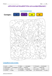 et, est - a, à - Homophones - Coloriage magique : 4ème Harmos - PDF à imprimer