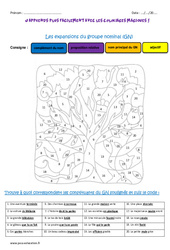 Expansions du groupe nominal (GN) - Coloriage magique : 7ème Harmos - PDF à imprimer