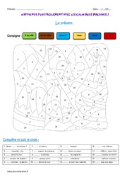 Présent - Coloriage magique : 7ème Harmos - PDF à imprimer