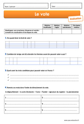 Vote - Examen Evaluation : 5ème Harmos - PDF à imprimer