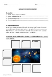 Planètes du système solaire - Exercices : 5ème Harmos - PDF à imprimer