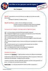 Filles et garçons - EMC - Fiche de préparation - Séquence : 4ème, 5ème Harmos - PDF à imprimer