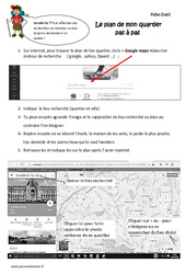 Le plan de mon quartier pas à pas - Exercices : 5ème Harmos - PDF à imprimer