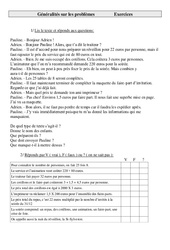 Généralités sur les problèmes - Exercices - 2 : 7ème Harmos - PDF à imprimer