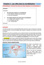 Les villes dans la mondialisation - Séquence complète : 10ème Harmos - PDF à imprimer