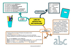 Lire un article du dictionnaire - Carte mentale : 7ème, 8ème Harmos - PDF à imprimer