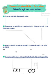 Utiliser la règle pour tracer un trait - Séquence complète : 3eme Harmos - PDF à imprimer