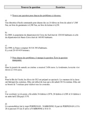 Trouver la question - Problèmes - Exercices - 2 : 7ème Harmos - PDF à imprimer