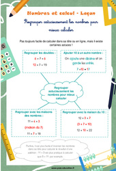 Regrouper astucieusement les nombres pour mieux calculer - Cours, Leçon : 3eme Harmos - PDF gratuit à imprimer