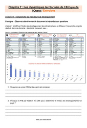 Les dynamiques territoriales de l’Afrique de l’Ouest - Exercices avec les corrigés : 10ème Harmos - PDF à imprimer