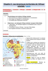 Les dynamiques territoriales de l'Afrique orientale - Cours : 10ème Harmos - PDF à imprimer