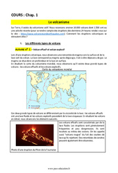 Le volcanisme - Cours : 10ème Harmos - PDF à imprimer