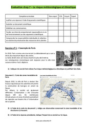 Le risque météorologique et climatique - Examen Evaluation avec les corrigés : 10ème Harmos - PDF à imprimer