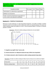 Le fonctionnement de l’organisme lors d’un effort musculaire - Examen Evaluation avec les corrigés : 10ème Harmos - PDF à imprimer