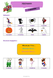 Stage d'Halloween - Cours, Leçon d'anglais  - My English Pass : 5ème, 6ème Harmos - PDF gratuit à imprimer