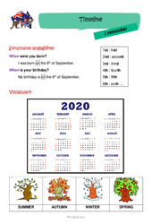 Timeline - Cours d'anglais  - Séquence 7 - My English Pass : 7ème, 8ème Harmos - PDF à imprimer