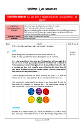 Mathématiques - Les couleurs - Séquence complète - PDF à imprimer