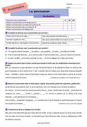 La ponctuation - Examen Evaluation de grammaire pour la  : 8ème Harmos - PDF à imprimer