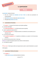 La ponctuation - Cours de grammaire pour la  : 8ème Harmos - PDF à imprimer