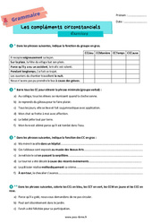 Les compléments circonstanciels - Exercices de grammaire pour la  : 8ème Harmos - PDF à imprimer