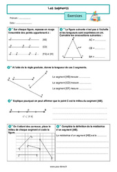 Les segments - Exercices de géométrie pour la  : 8ème Harmos - PDF à imprimer