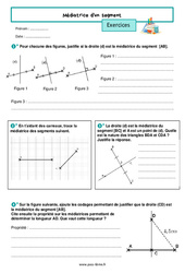 Médiatrice d'un segment - Exercices de géométrie pour la  : 8ème Harmos - PDF à imprimer