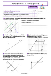 Droites parallèles et parallélogrammes - Examen Evaluation de géométrie pour la  : 8ème Harmos - PDF à imprimer