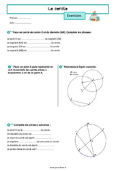 Le cercle - Exercices de géométrie pour la  : 8ème Harmos - PDF à imprimer