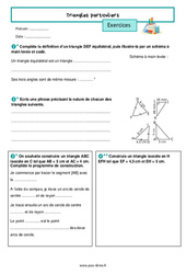 Triangles particuliers - Exercices de géométrie pour la  : 8ème Harmos - PDF à imprimer