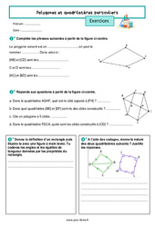 Polygones et quadrilatères particuliers - Exercices de géométrie pour la  : 8ème Harmos - PDF à imprimer